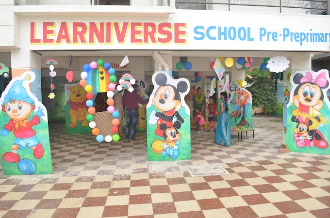 Decorated Learniverse School entrance